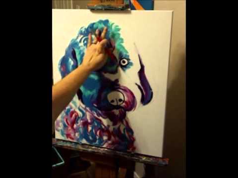 480x360 Dawgart - Goldendoodle Painting