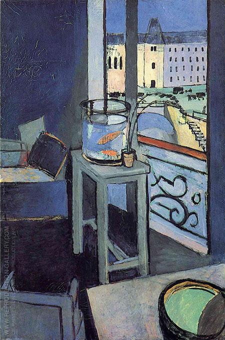 450x681 Interior With A Goldfish Bowl 1914 By Henri Matisse - Goldfish Bowl Painting