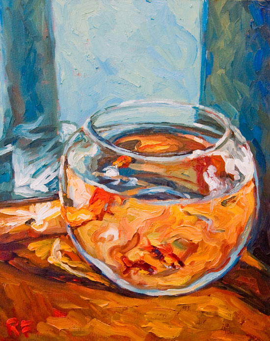 550x695 Rob Floyd Fine Art - Goldfish Bowl Painting