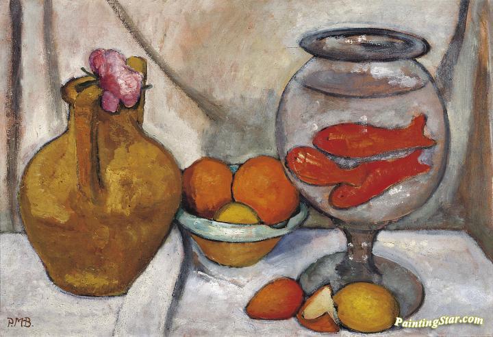 720x492 Still Life With Goldfish Bowl Artwork By Paula Modersohn Becker - Goldfish Bowl Painting