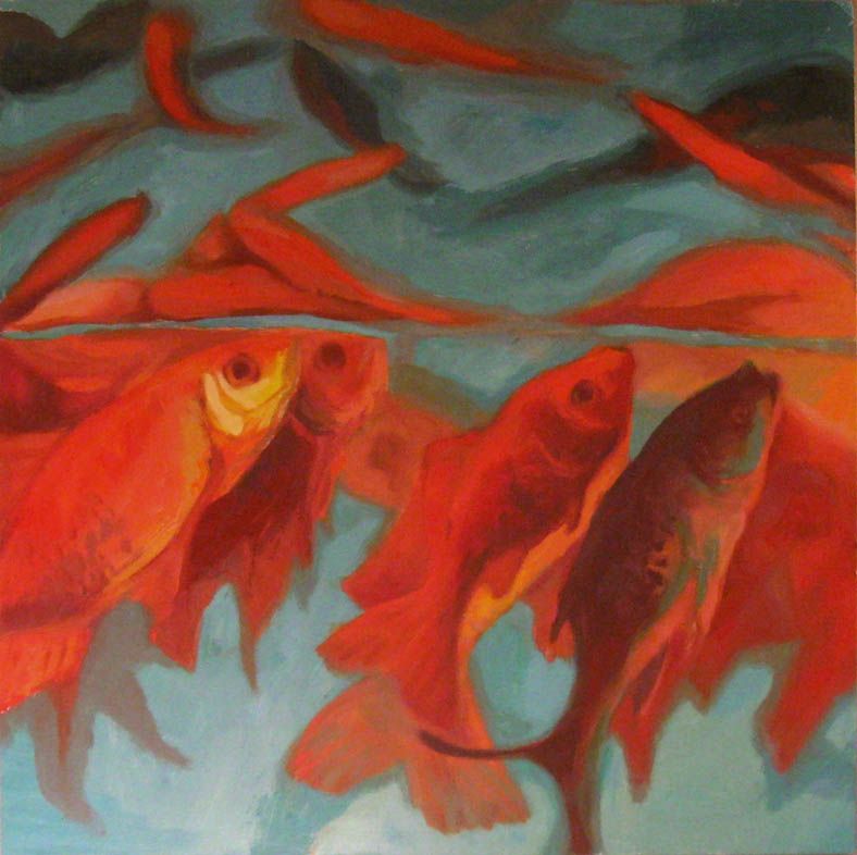 788x786 Goldfish - Goldfish Oil Painting