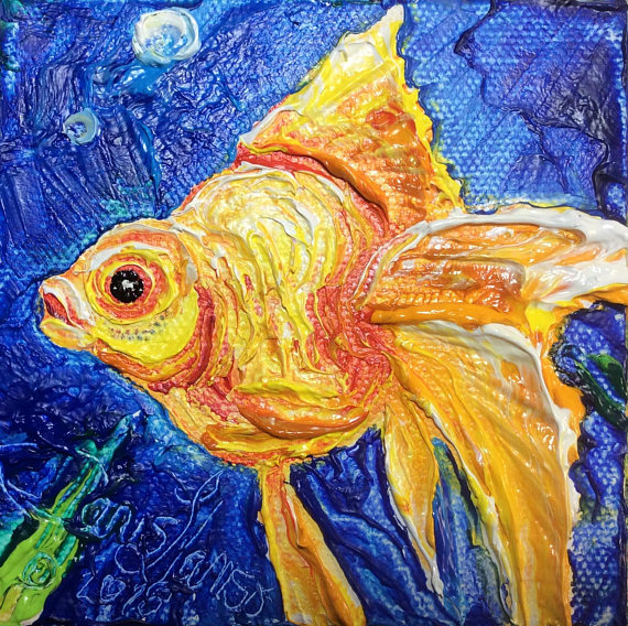 Goldfish Oil Painting at PaintingValley.com | Explore collection of ...