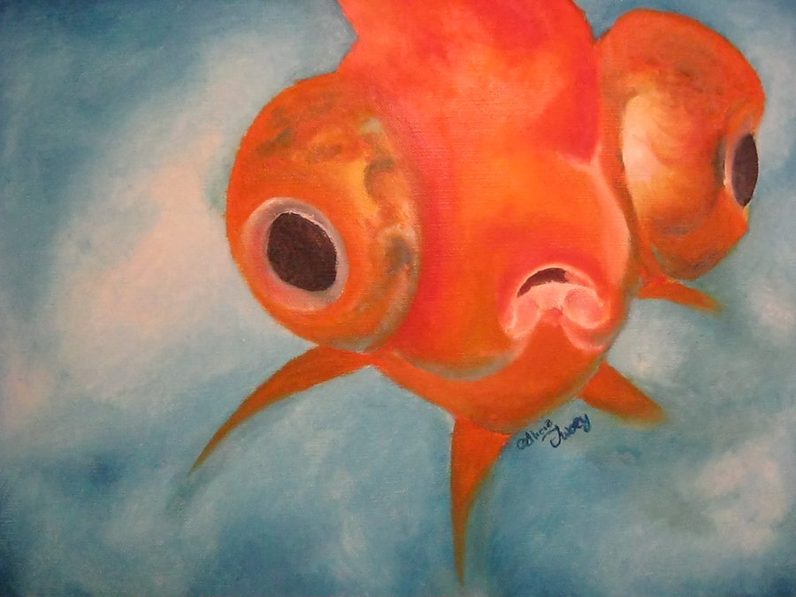 900x675 Goldfish Oil Painting By Theartistalicia - Goldfish Oil Painting