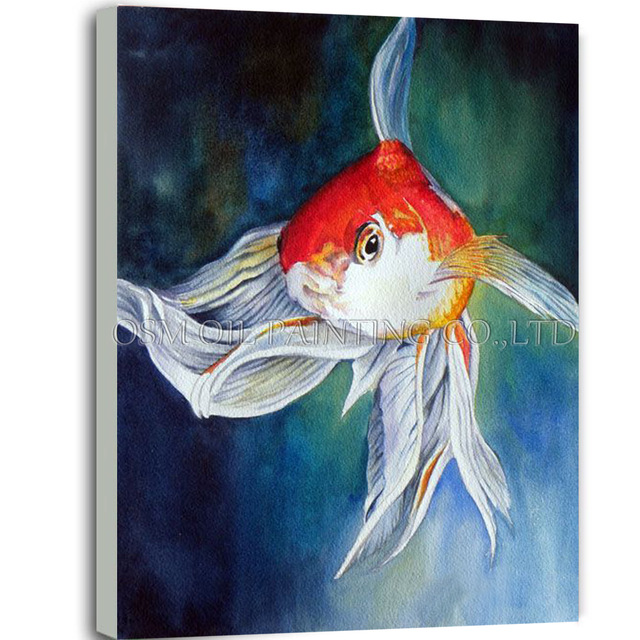 640x640 High Skills Artist Handmade High Quality Modern Animal Goldfish - Goldfish Oil Painting