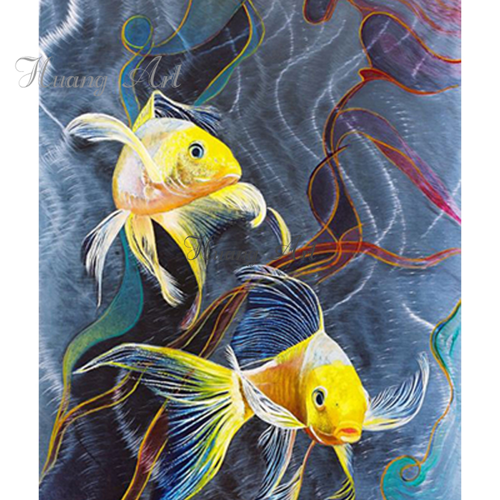 1000x1000 Professional Artist Handmade High Quality Impression Animal - Goldfish Oil Painting
