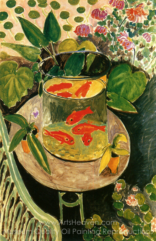 532x820 Reproduction Painting Henri Matisse Goldfish, Hand Painted - Goldfish Oil Painting
