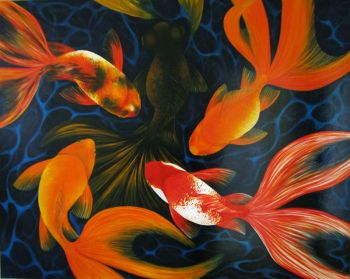350x279 Artfido Buy Art Online Large Goldfish Oil Painting 2736644675 - Goldfish Oil Painting