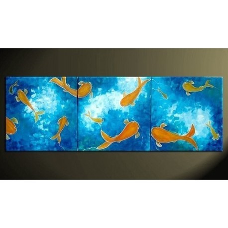 458x458 Goldfish Abstract Oil Painting On Sale! - Goldfish Painting