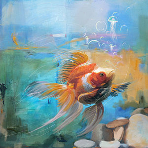 300x300 Goldfish Paintings Fine Art America - Goldfish Painting