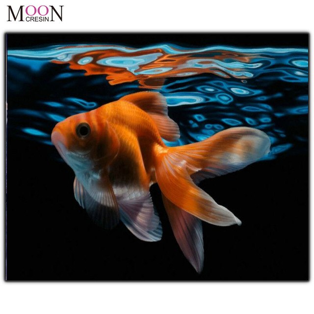 640x640 Mooncresin Diy Diamond Painting Cross Stitch Red Goldfish - Goldfish Painting