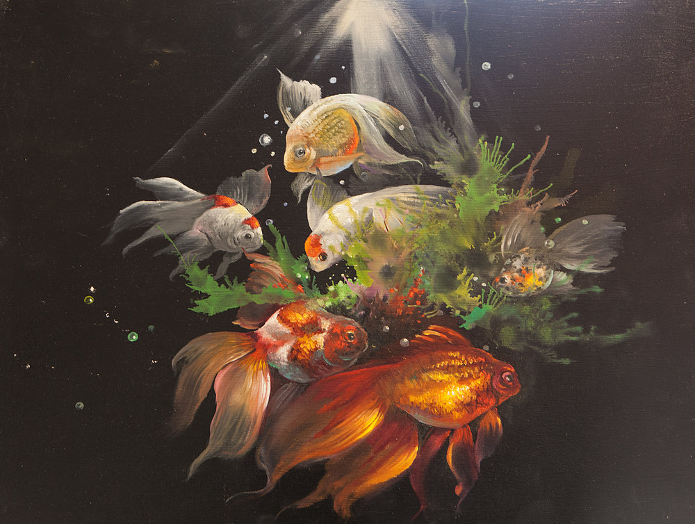 1000x754 Shimmering Goldfish Painting Pack Gary Amp Kathwren Jenkins Paint - Goldfish Painting