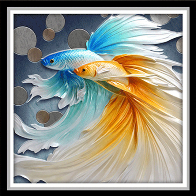 640x640 Full Diamond Painting,goldfish Pattern,decorative Painting - Goldfish Painting
