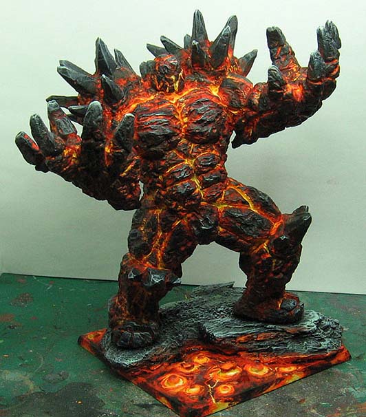 532x606 How To Paint A Fire Golem Tutofig Miniature Painting Tutorials - Golem Painting