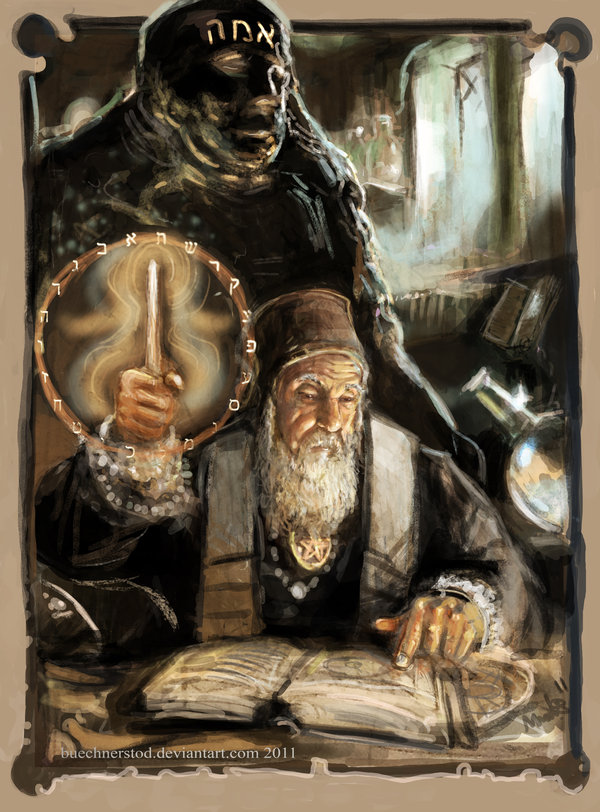 600x812 The Golem Of Prague Lueton The Tribe Of Shadows - Golem Painting