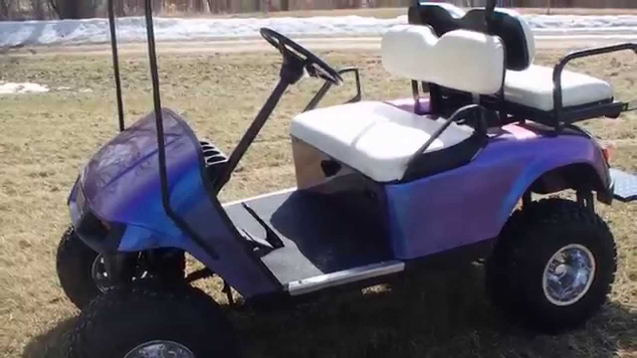 1280x720 Chameleon Pearl Paint On Ez Go Golf Cart - Golf Cart Painting