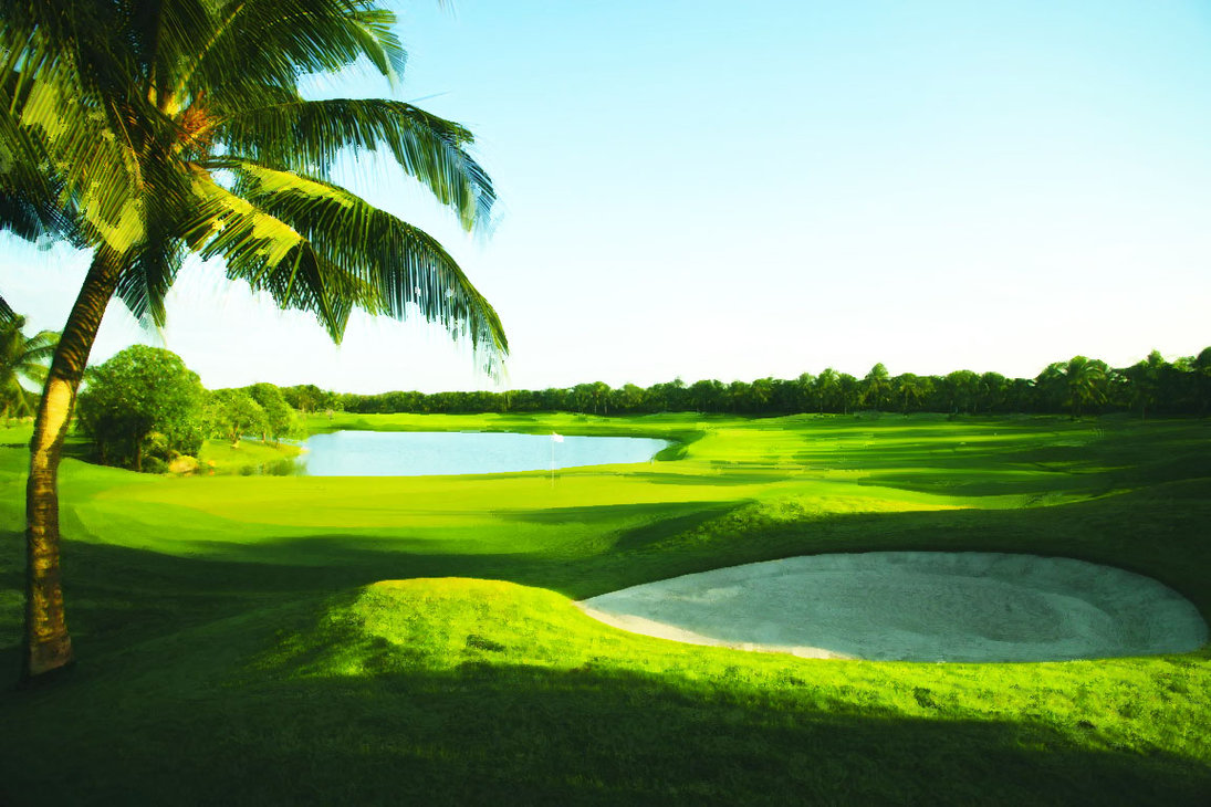 1095x730 Golf Course Painting By Trexasaurusman - Golf Course Painting