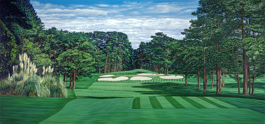 917x430 Golf And Sports By Lane Gt Golf Paintings Of The 7th And 12th Holes - Golf Course Painting