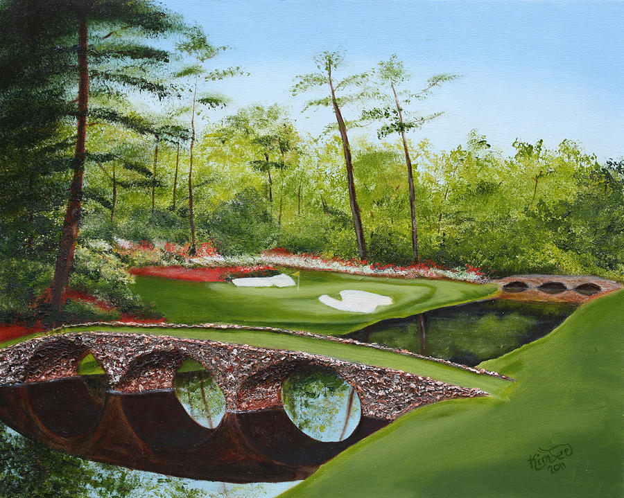 900x719 Augusta Golf Course Painting By Kimber Butler - Golf Course Painting