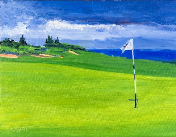 570x444 The 159 Best Golf Art Images On Golf Instruction, Golf - Golf Course Painting