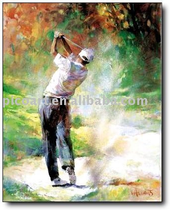 342x422 Golf Sport Oil Painting 100% Handpainted High Quality - Golf Oil Painting