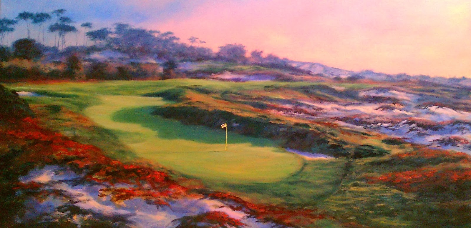 1600x775 Joshua C. F. Smith Golf Landscape Paintings Collection Of Recent - Golf Oil Painting