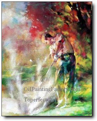 323x403 Oil Paintings Of 4yxr0048 Impressionism Sport Golf Art For Sale By - Golf Oil Painting