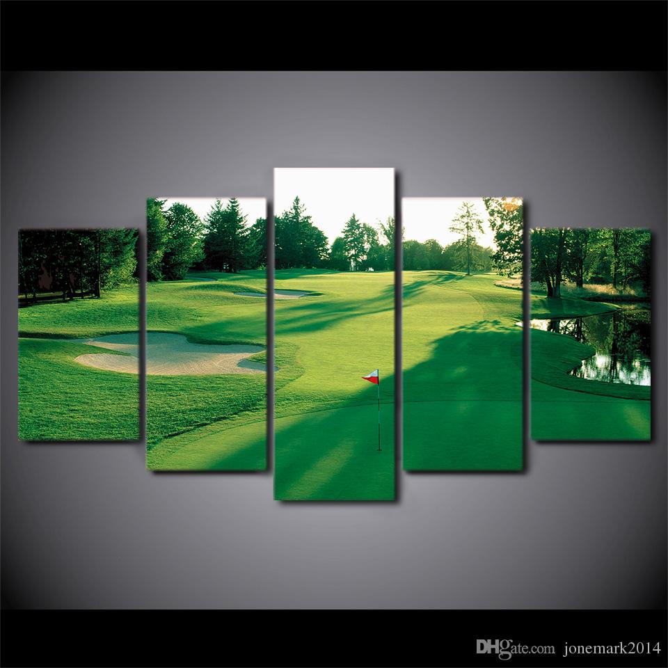 960x960 Canvas Art Hd Printed Golf Course Green Land Wall Canvas Pictures - Golf Oil Painting