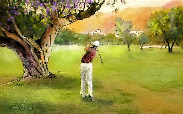 640x400 Golf Paintings Golf Art And Painting Golf - Golf Painting