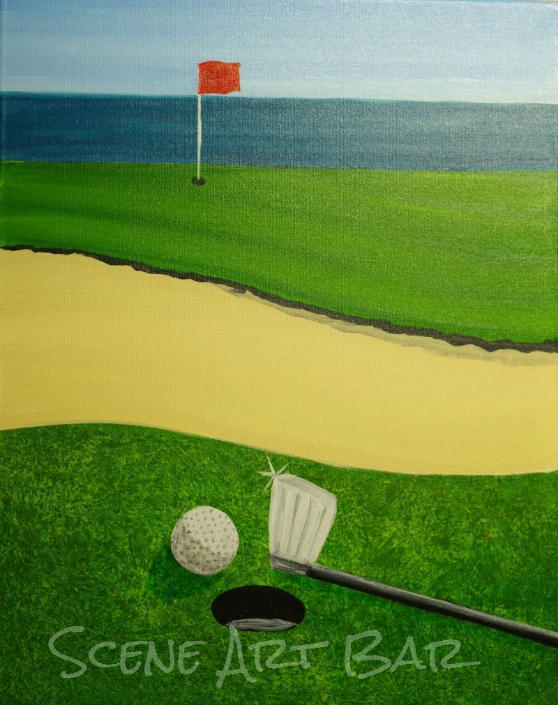 800x1011 Step By Step Acrylic Painting Of Golf Course Step By Step - Golf Painting