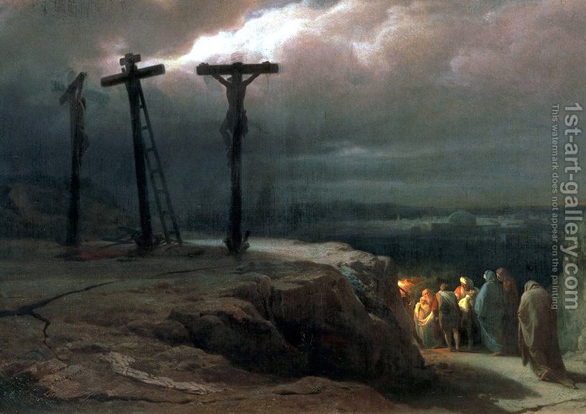 842x595 Night - Golgotha Painting