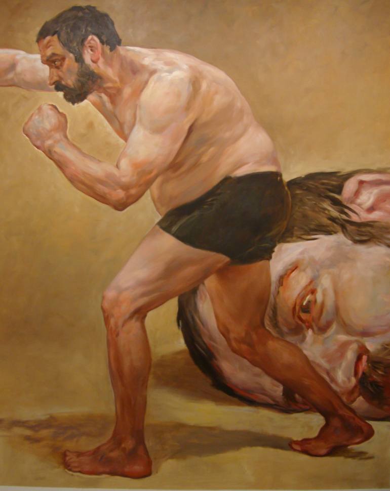 770x971 Saatchi Art Ufc. David Vs Goliath Painting By Krasso Mihaylov - Goliath Painting