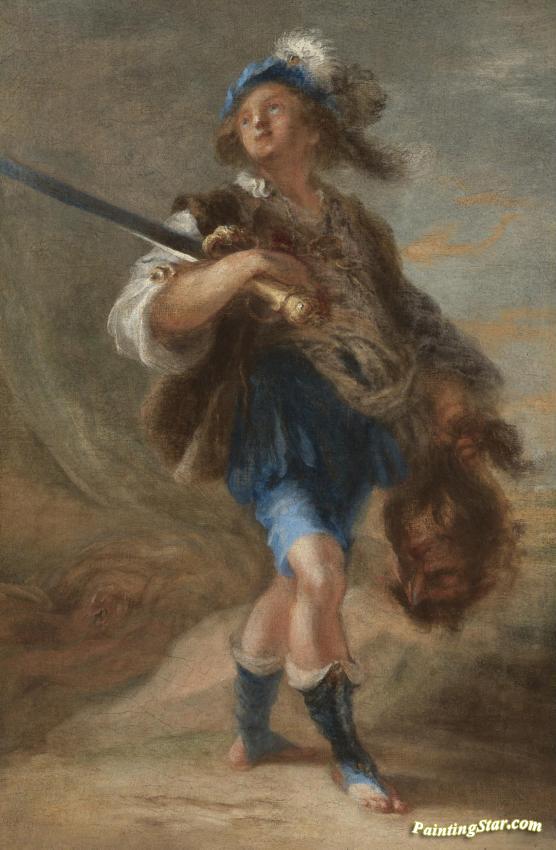 556x850 David Holding The Head Of Goliath Artwork By Domenico Fetti Oil - Goliath Painting