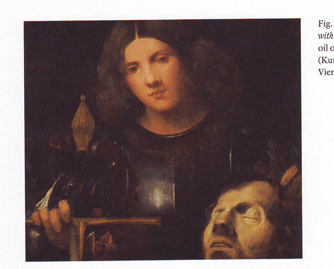 1140x918 David With The Head Of Goliath Painting Giorgione Oil Paintings - Goliath Painting