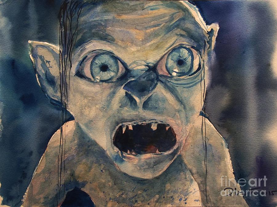 900x674 Gollum Painting By Dieter Wystemp - Gollum Painting