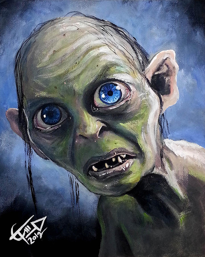 720x900 Gollum Painting By Tom Carlton - Gollum Painting
