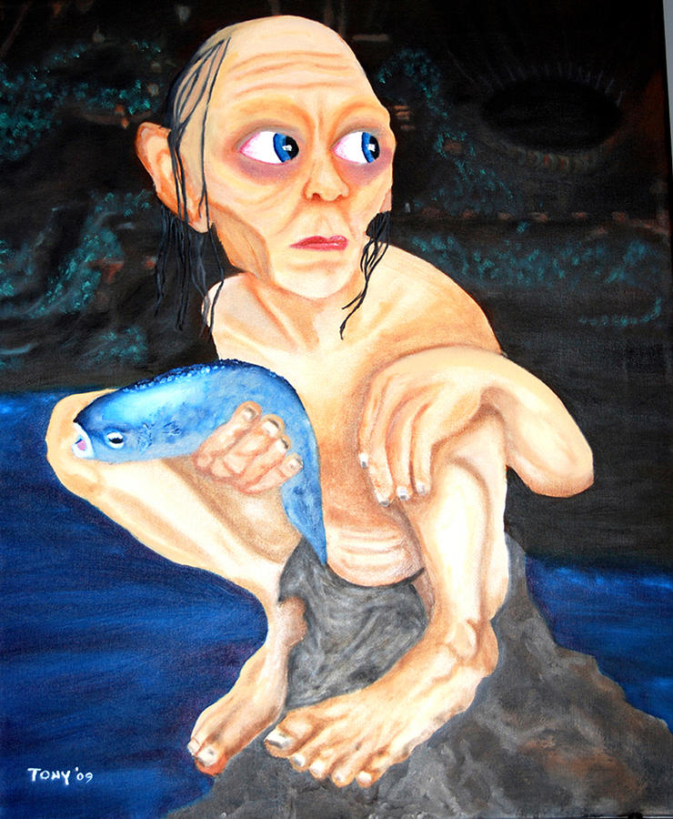 740x900 Gollum Painting By Tony Hitch - Gollum Painting