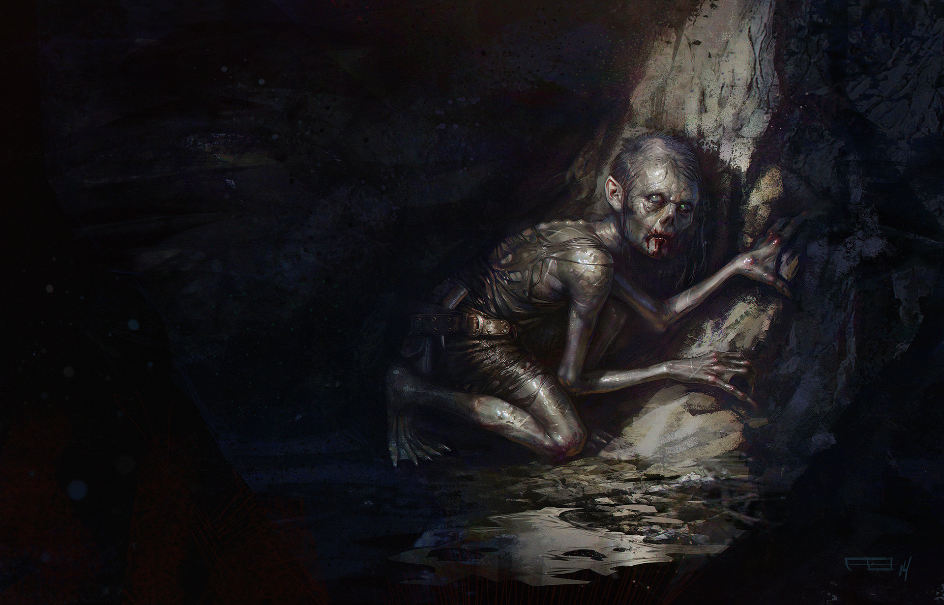 1920x1231 Artstation - Gollum Painting