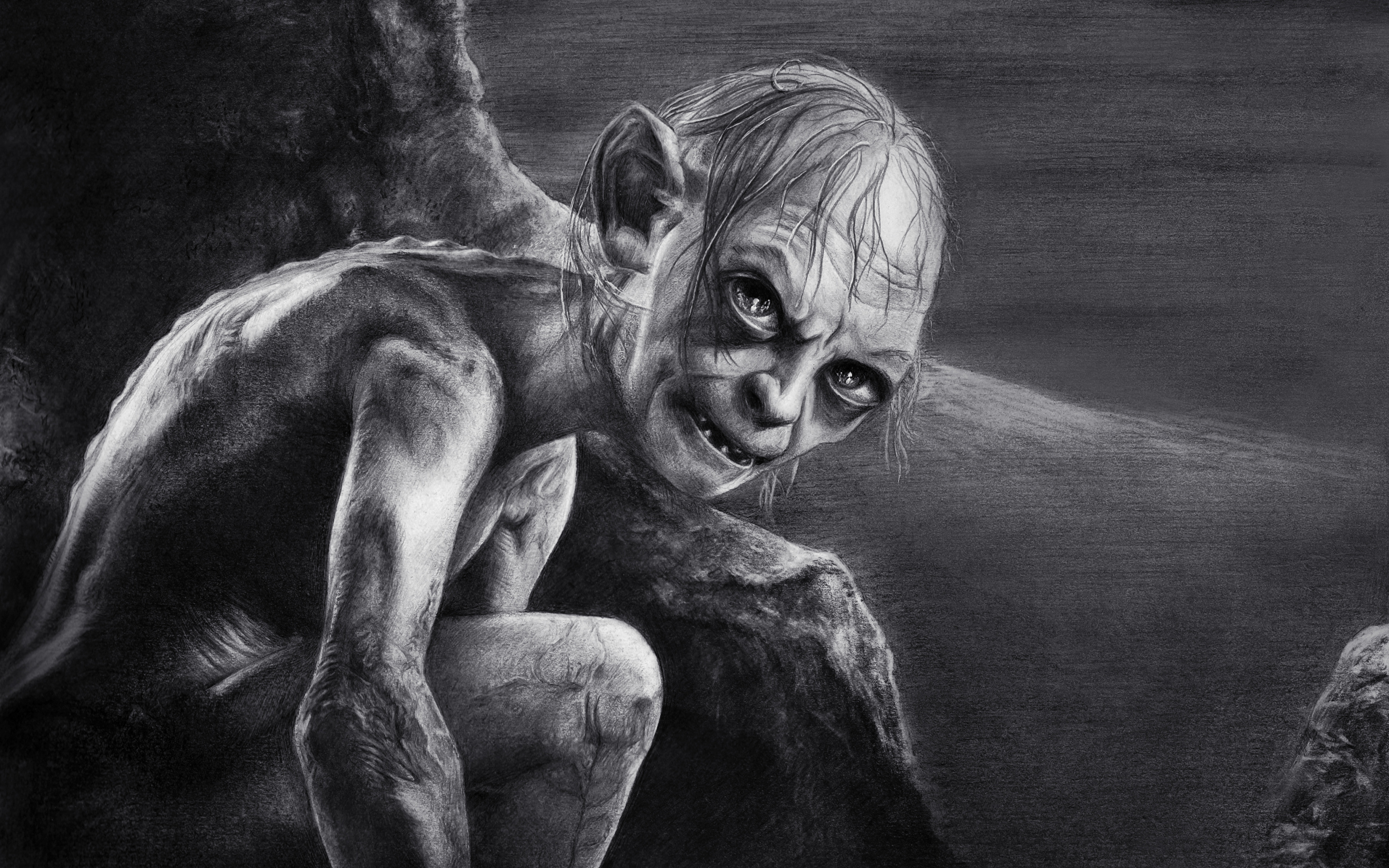 2880x1800 Picture The Hobbit An Unexpected Journe, Gollum Fantasy 2880x1800 - Gollum Painting