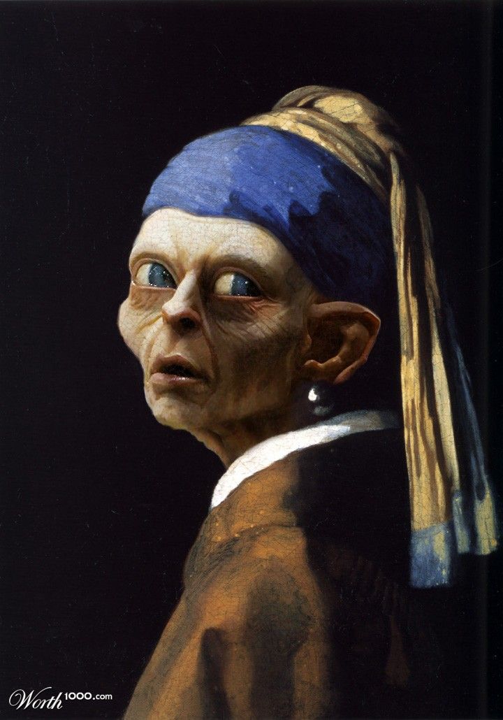 720x1030 Gollum With Pearl Earring - Gollum Painting