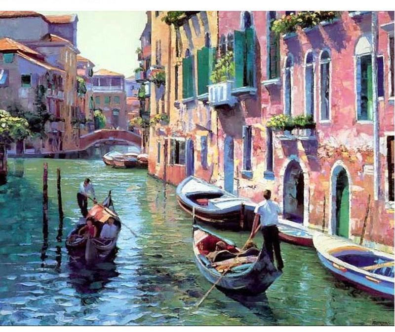 800x674 Gondola Scenery Diy Painting By Numbers Bg's Cool Nerd - Gondola Painting