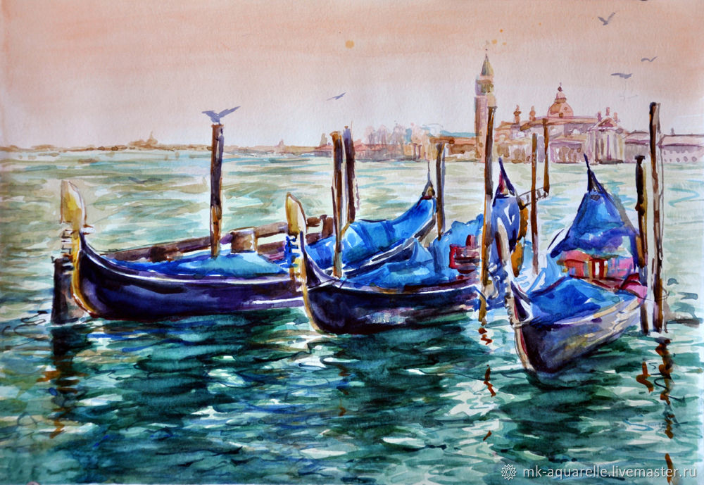 1000x689 Painting Watercolor Gondola Shop Online On Livemaster - Gondola Painting