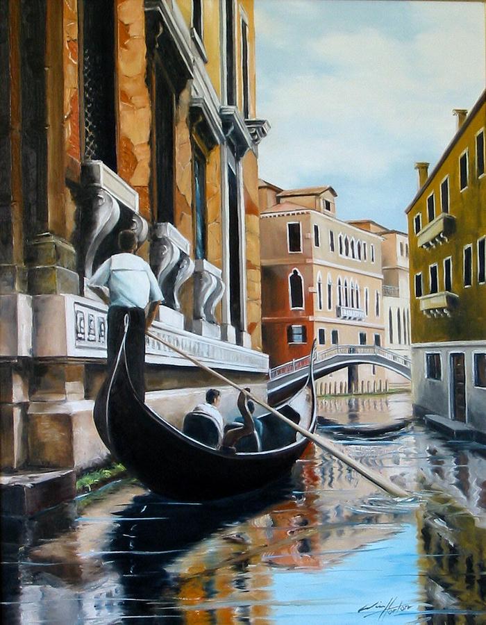 700x900 Gondola Ride On Venice Italy Canal Painting By Jim Horton - Gondola Painting