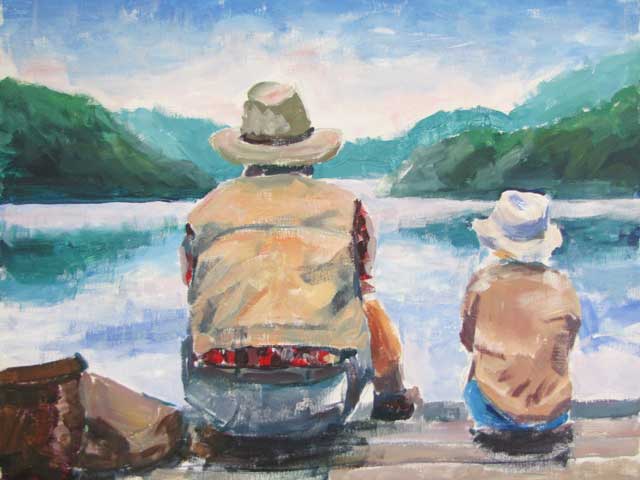 640x480 Art Student Academy - Gone Fishing Painting