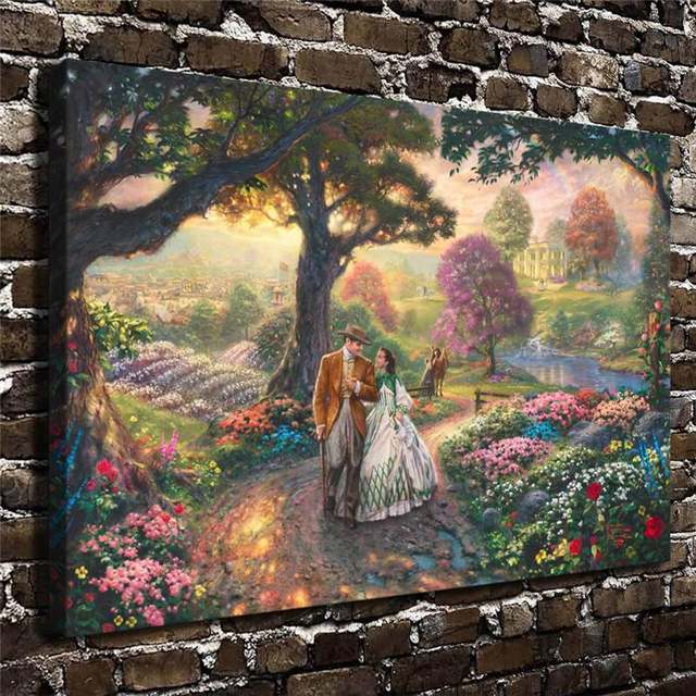 640x640 Online Shop H1167 Thomas Kinkade Gone With The Wind,hd Canvas - Gone With The Wind Painting
