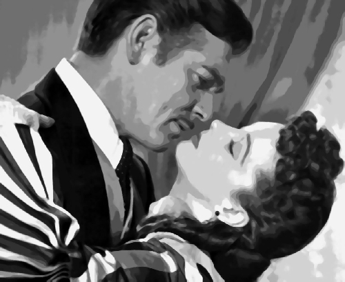 500x409 Gone With The Wind Pop Art Paint By Number Kit - Gone With The Wind Painting