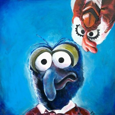 400x398 Gonzo And Camilla Muppet Painting Still A Better Love Story Art - Gonzo Painting