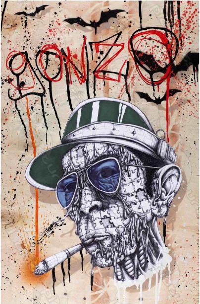 404x612 Hunter S. Thompson Gonzo Art By Iosua Tai Taeoalii - Gonzo Painting