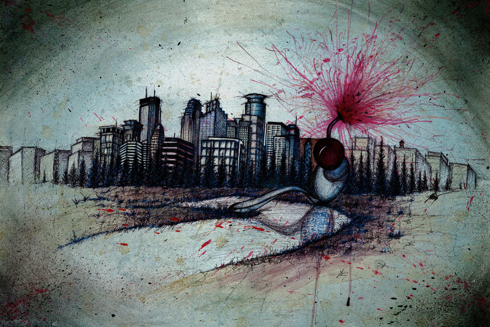 1000x667 Uptown Gonzo Skateboard Rivard Art - Gonzo Painting