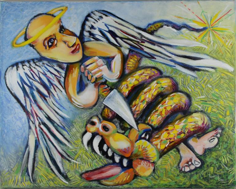 770x617 Saatchi Art Good And Evil Painting By Jeff Turner - Good And Evil Painting