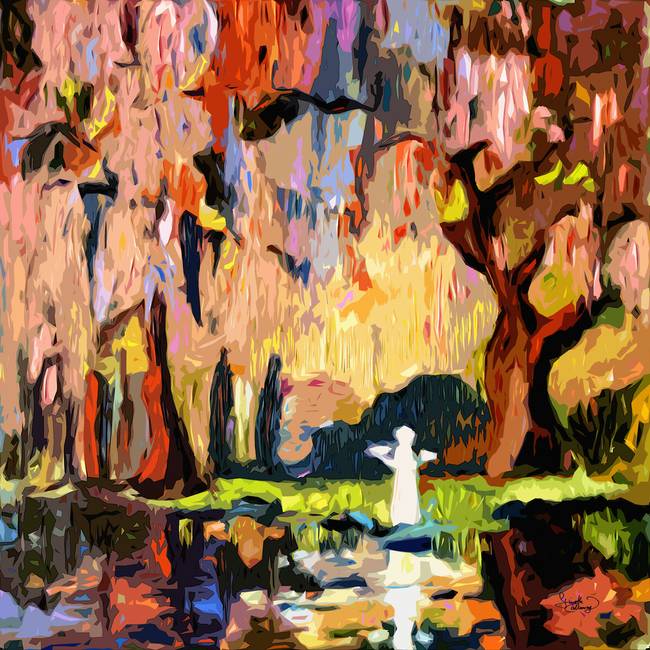 650x650 Savannah Georgia Garden Of Good And Evil By Ginette Callaway - Good And Evil Painting